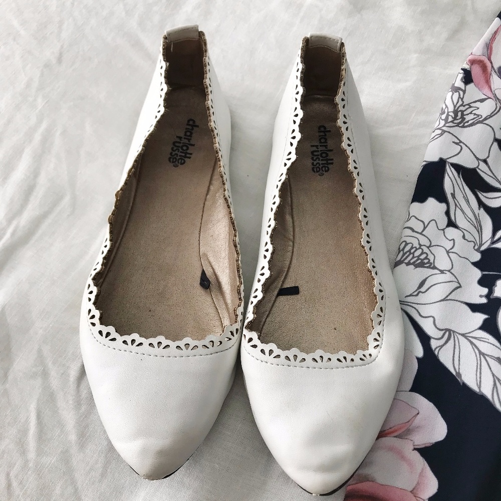White ballet flats